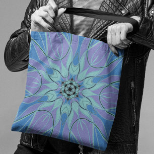 Tote Bag Carton Mandala Flower bleu et violet