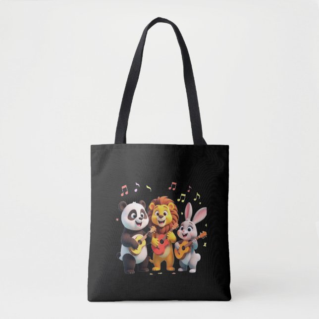 Tote Bag 🎵 Cartoon Animal Music Party – Fun & Cute Musical (Devant)