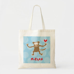Tote Bag Cartoon Brown Singe Aimer Points Amusants Garçon E