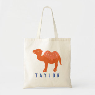 Tote Bag Cartoon Camel Orange Bactrian 2 Humps Personnalisé