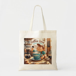 Tote Bag Cartoon chaleureux café confortable style amateur 