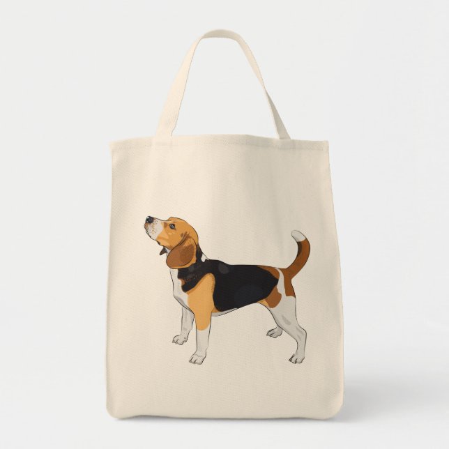 Tote Bag Cartoon Chiot Amoureux des chiens mignon Beagle gr (Devant)