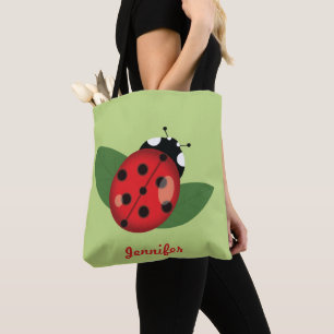 Tote Bag Cartoon Cute Ladybug Avec Nom Personnalisé