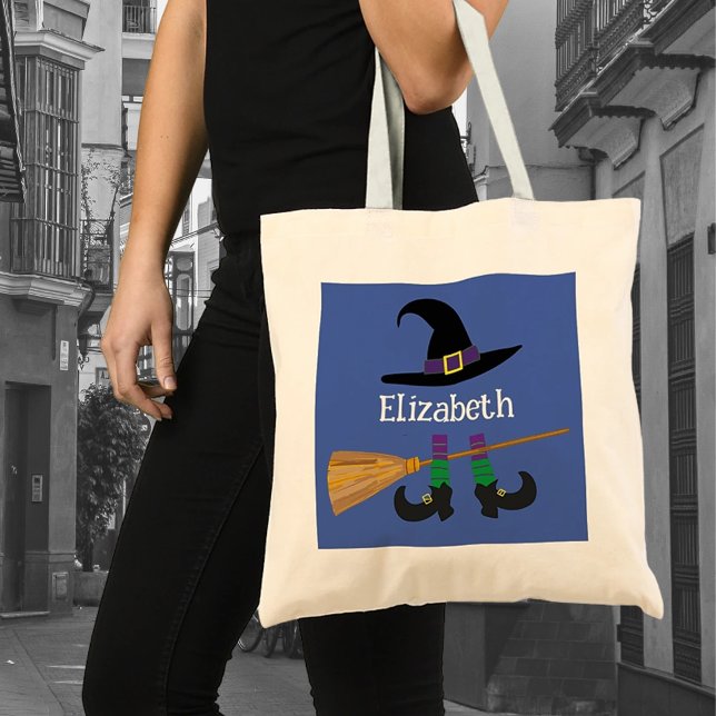 Tote Bag Cartoon Cute Sorcière Casquette Legs personnalisé (Créateur téléchargé)