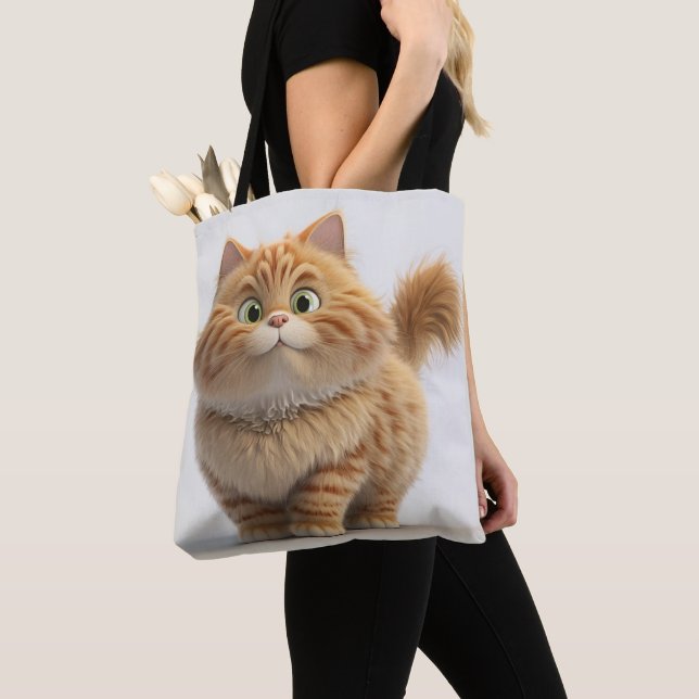 TOTE BAG CARTOON DE GRAISSE CUITE ORANGE TABBY CAT (De près)