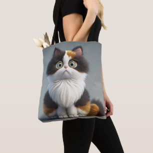 TOTE BAG CARTOON DE SÉJOUR ADORABLE CALICO CAT