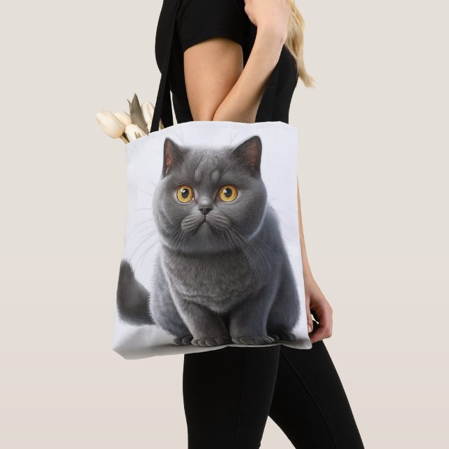 TOTE BAG CARTOON EN HAUT-AIR BRITANNIQUE ADORABLE GRAY (De près)