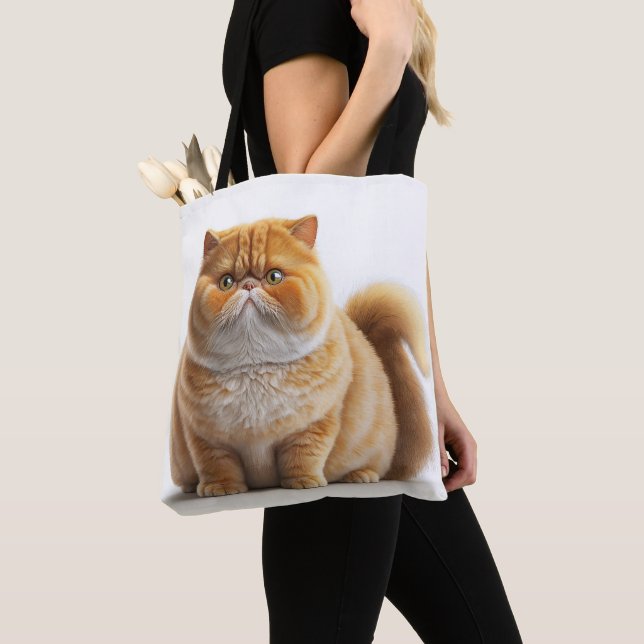 TOTE BAG CARTOON EXOTIQUE EN PLEIN AIR BLANC ORANGE (De près)