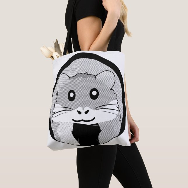 Tote Bag Cartoon Hamster Scarfed Joy (De près)