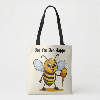Tote Bag Cartoon Honey Bee Personnalisé