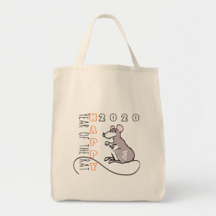 Tote Bag Cartoon Rat Happy Nouvel An Chinois 2020 Grocery T