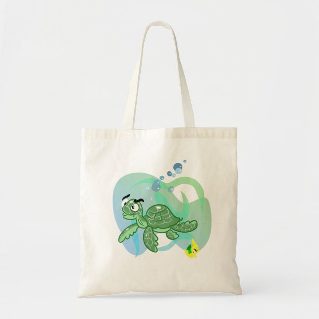 Tote Bag Cartoon Sea Turtle (Devant)