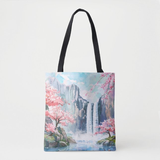 Tote Bag Cascade au printemps (Devant)