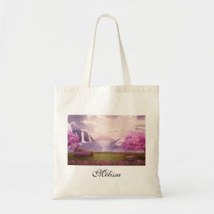Tote Bag Cascades et cerisiers autour d'un lac