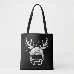 Tote Bag Casque de football avec lumières de Noël Xmas drôl