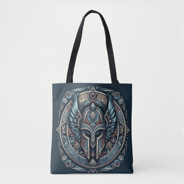 Tote Bag Casque de la rune Mystic Viking (Devant)