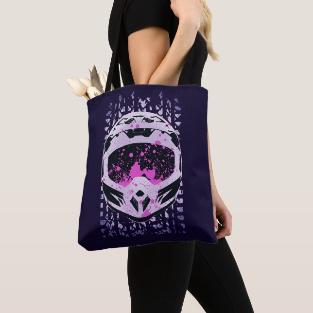 Tote Bag Casque de moto cross graphique (De près)