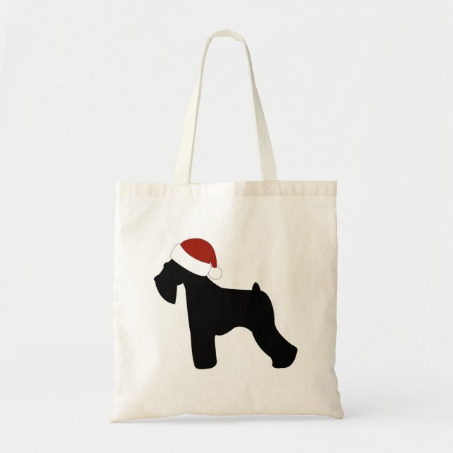 Tote Bag Casquette de Père Noël de Schnauzer (Devant)