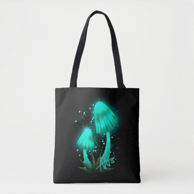 Tote Bag Casquette de Pixie psychédélique de Cyan brillant (Devant)