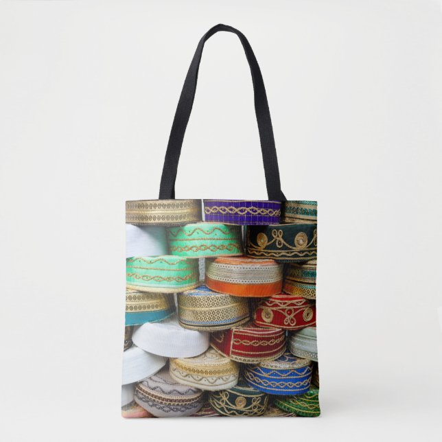 Tote Bag Casquettes arabes au marché (Devant)