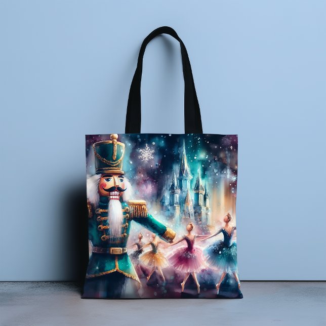 Tote Bag Casse-noisette Ballet Aquarelle Noël Ballerina (Créateur téléchargé)