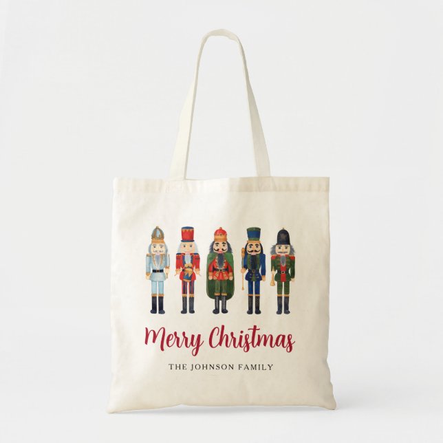 Tote Bag Casse-noisette mignonne personnalisée Joyeux Noël (Devant)