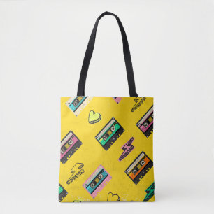 Tote Bag Cassette rétro : Design de Love Party des années 8