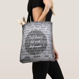 Tote Bag Cast Down, Non Détruit Citation Bible