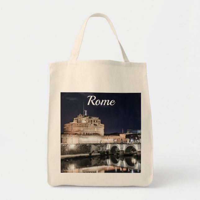 Tote Bag Castel Sant Angelo la nuit à Rome (Devant)