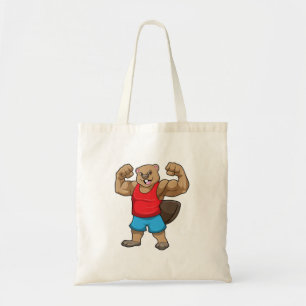 Tote Bag Castor en Bodybuilder avec gros bras