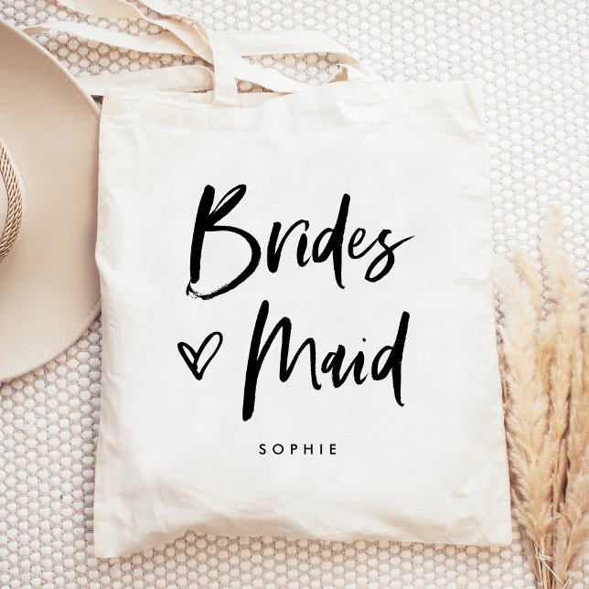 Tote Bag Casual Script | Chic Simple Bridesmaid Cadeau (Créateur téléchargé)
