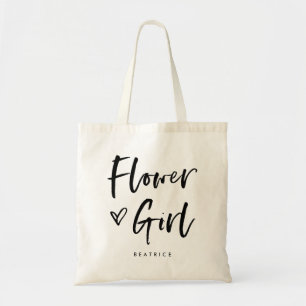 Tote Bag Casual Script Chic Simple Flower Girl Cadeau
