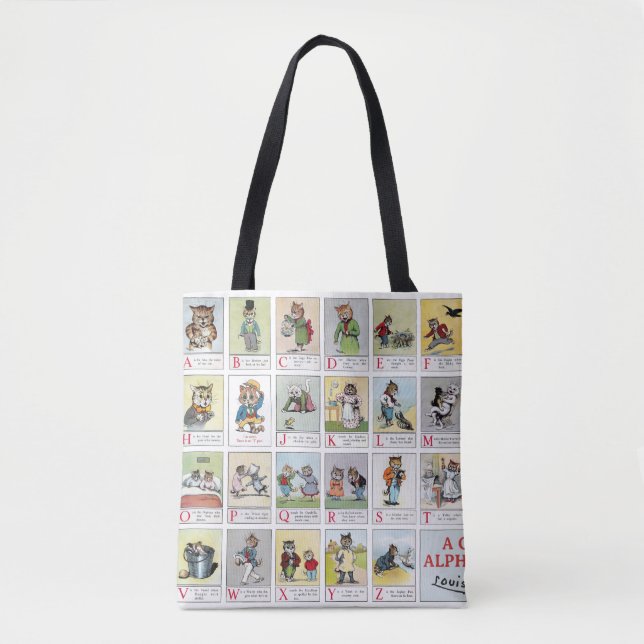 Tote Bag Cat Alphabet, Louis Wain (Devant)