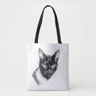 Tote Bag Cat Charcoal