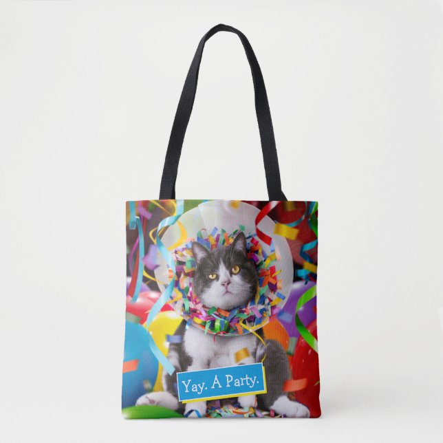 Tote Bag Cat In Party Cone (Devant)