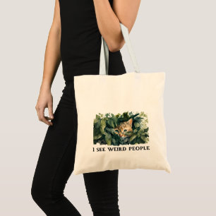 Tote Bag Cat mignon et personnes bizarres Citation