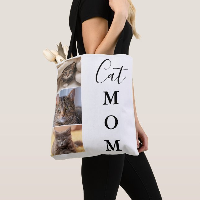 Tote Bag Cat Mom 3 Photo (De près)