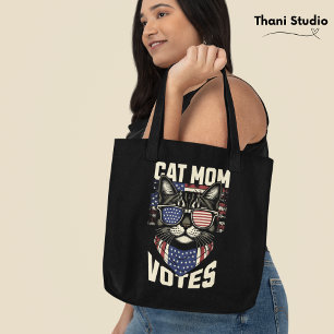 Tote Bag Cat Mom vote une jolie élection drapeau américain