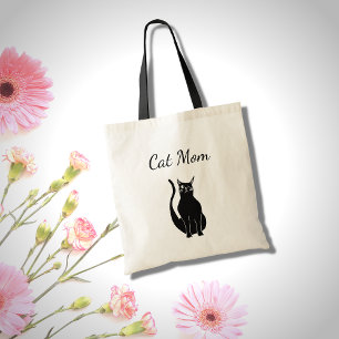 Tote Bag Cat noir mignon Winking Kitty Cartoon