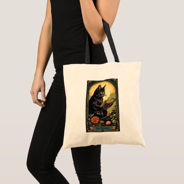Tote Bag Cat Tarot Card Le Lecteur Design (Devant (produit))