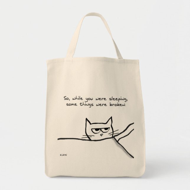 Tote Bag Cat Wake Up Call - Drôle cadeau de chat pour les A (Devant)