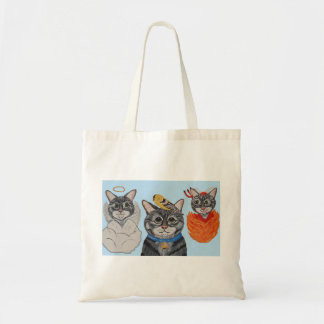Tote Bag Cat with angel and devil