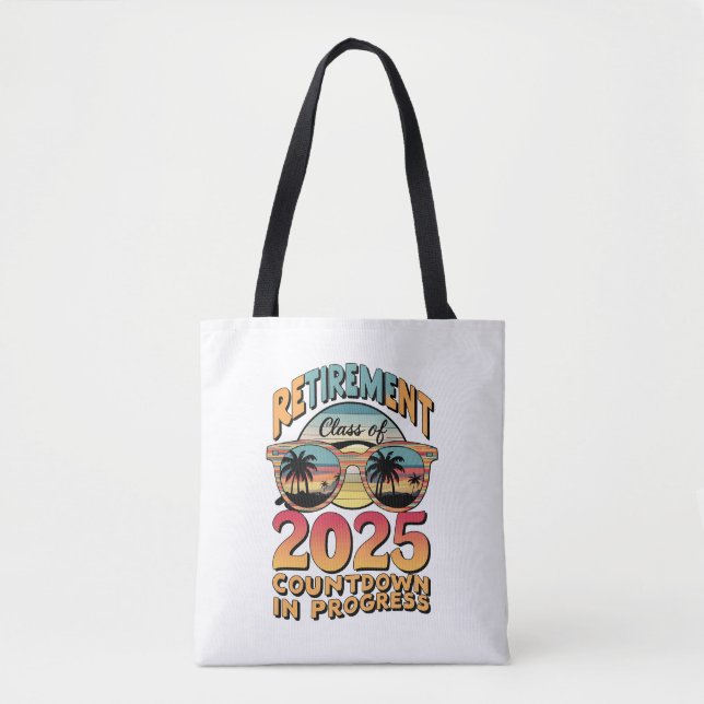 Tote Bag Catégorie De Retraite De 2025 Compte À rebours En  (Devant)