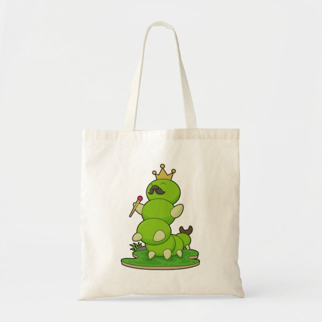 Tote Bag Caterpillar en roi avec Couronne (Devant)