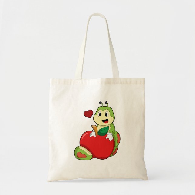 Tote Bag Caterpillar with Apple (Devant)