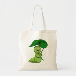 Tote Bag Caterpillar with Leaf as Parasol