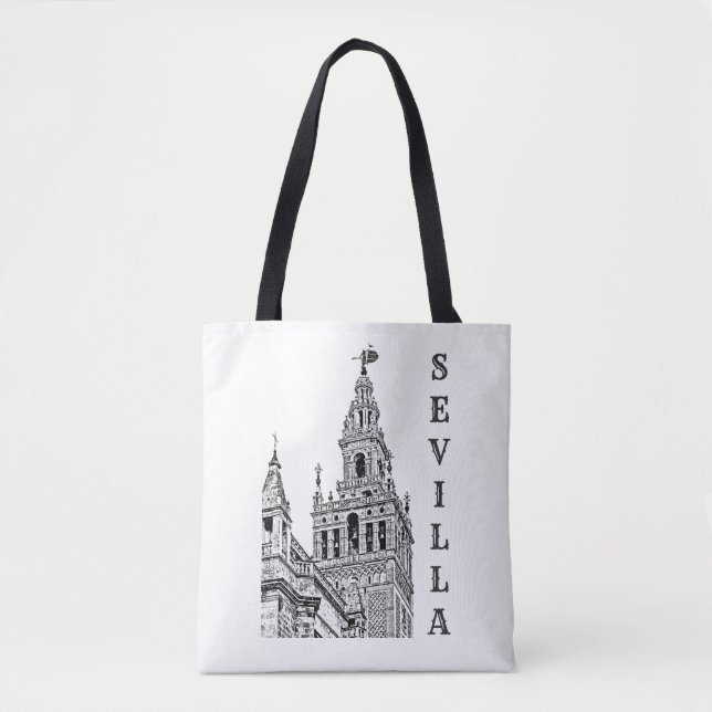 Tote Bag Cathédrale de la Giralda Sevilla. Andalousie, Espa (Devant)
