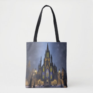 Tote Bag Cathédrale gothique de nuit