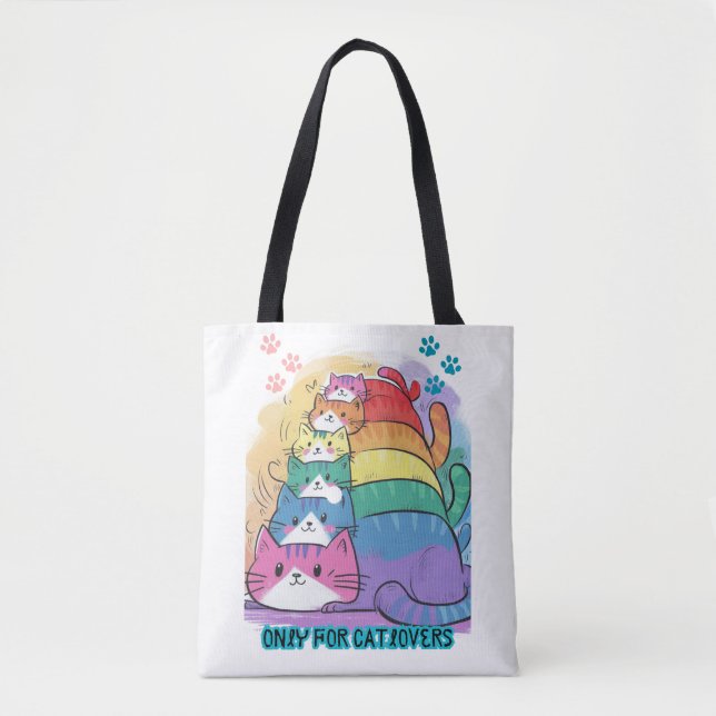 Tote Bag Catlovers Stack of Cats (Devant)