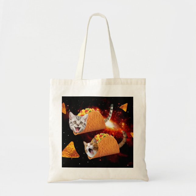 Tote Bag Cats inside space tacos (Devant)